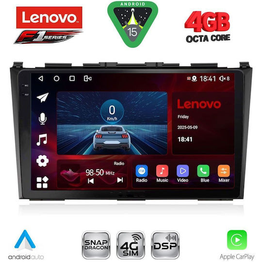 Lenovo Car Audio System for Honda CR-V 2006-2012 Bluetooth USB WiFi GPS Apple CarPlay Android Auto with 9" Touch Screen