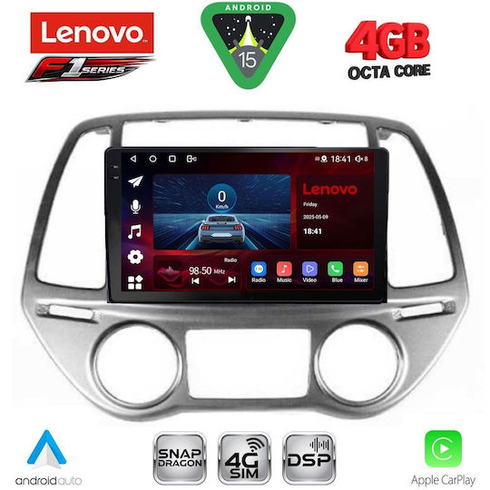 Lenovo Ηχοσύστημα Αυτοκινήτου για Hyundai i20 2008-2012 με Clima (Bluetooth/USB/WiFi/GPS/Apple-Carplay/Android-Auto) με Οθόνη Αφής 9"