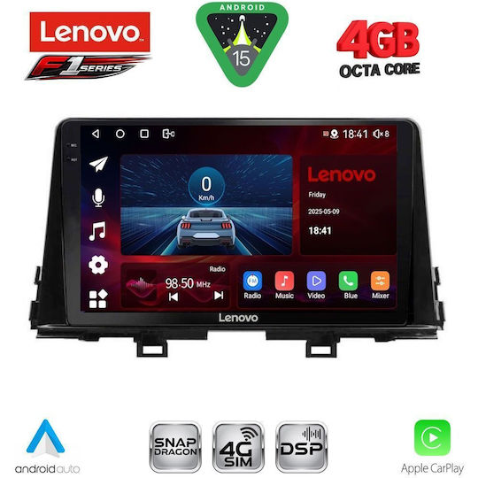 Lenovo Ηχοσύστημα Αυτοκινήτου για Kia Picanto 2021 (Bluetooth/USB/WiFi/GPS/Apple-Carplay/Android-Auto) με Οθόνη Αφής 9"