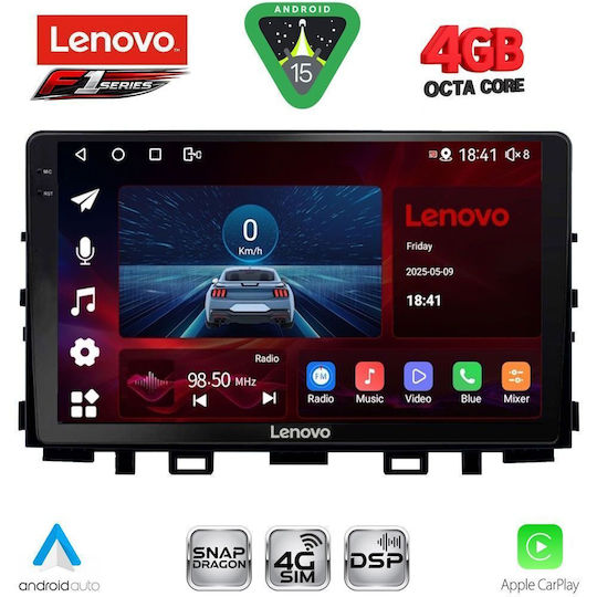 Lenovo Car Audio System for Kia Rio / Stonic 2018 (Bluetooth/USB/WiFi/GPS/Apple CarPlay/Android Auto) with 9" Touch Screen