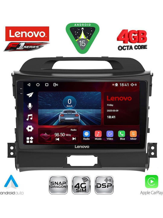 Lenovo Car Audio System for Kia Sportage 2010-2015 Bluetooth USB WiFi GPS Apple CarPlay Android Auto with 9" Touch Screen