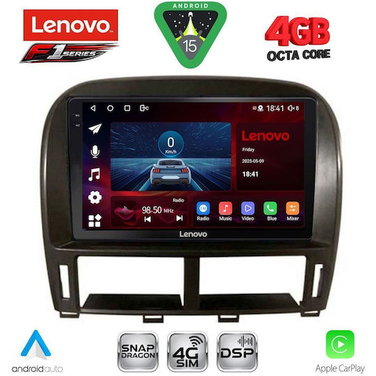Lenovo Car Audio System for Jaguar XF Lexus LS 2000-2006 Bluetooth USB WiFi GPS Apple CarPlay Android Auto with 9" Touch Screen