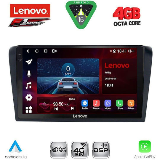 Lenovo Ηχοσύστημα Αυτοκινήτου για Mazda 3 2003-2008 (Bluetooth/USB/WiFi/GPS/Apple-Carplay/Android-Auto) με Οθόνη Αφής 9"