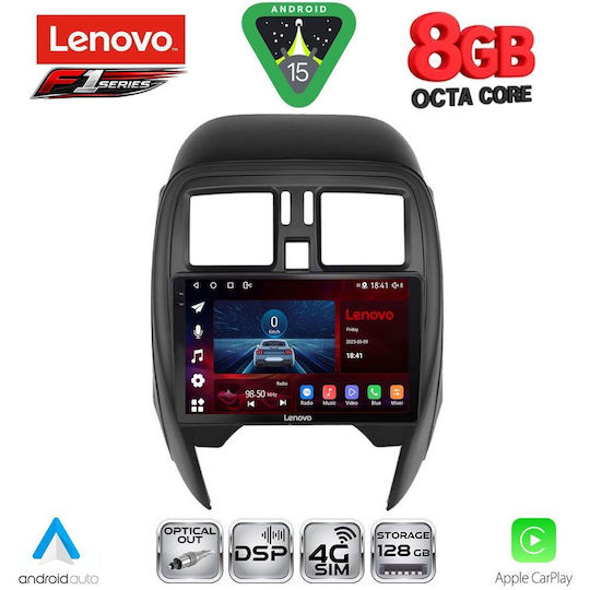 Lenovo Car Audio System for Nissan Micra 2014-2017 (Bluetooth/USB/WiFi/GPS/Apple CarPlay/Android Auto) with 9" Touch Screen