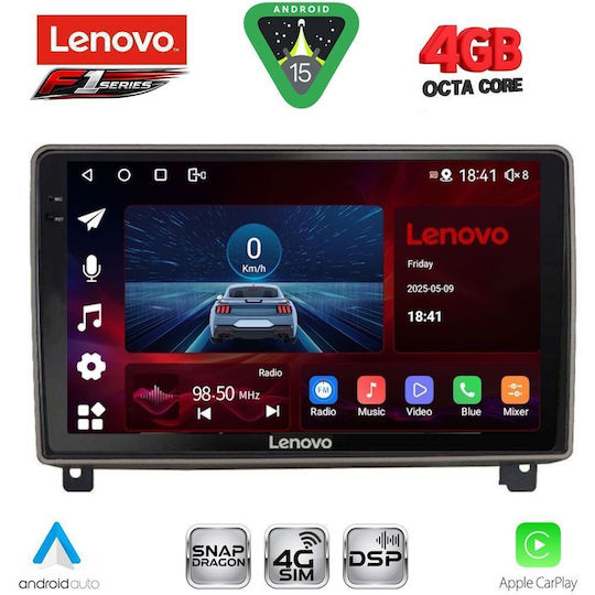 Lenovo Ηχοσύστημα Αυτοκινήτου για Peugeot 407 2004-2011 (Bluetooth/USB/WiFi/GPS/Apple-Carplay/Android-Auto) με Οθόνη Αφής 9"