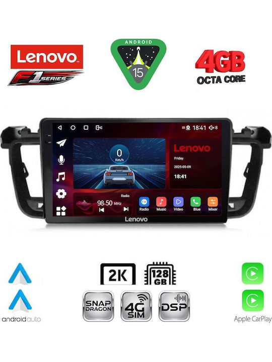 Lenovo Car Audio System for Peugeot 508 2010-2016 Bluetooth USB WiFi GPS Apple CarPlay Android Auto with 9" Touch Screen