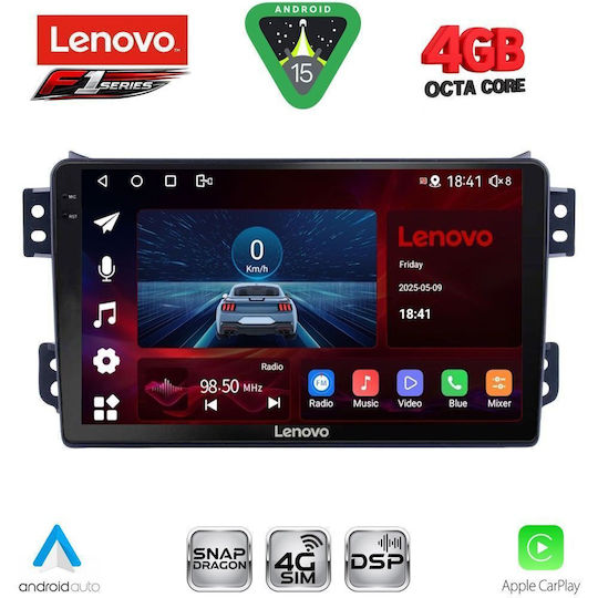 Lenovo Ηχοσύστημα Αυτοκινήτου για Opel Agila Suzuki Splash 2008-2018 (Bluetooth/USB/WiFi/GPS/Apple-Carplay/Android-Auto) με Οθόνη Αφής 9"