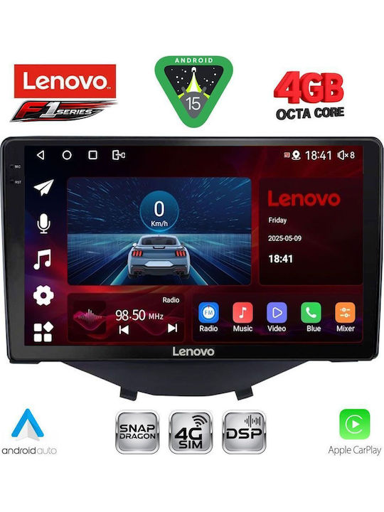 Lenovo Car Audio System for Toyota Aygo 2014-2022 with Clima Bluetooth USB WiFi GPS Apple CarPlay Android Auto with 9" Touch Screen