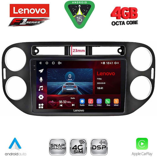 Lenovo Ηχοσύστημα Αυτοκινήτου για Volkswagen Tiguan 2011-2016 με Clima (Bluetooth/USB/WiFi/GPS/Apple-Carplay/Android-Auto) με Οθόνη Αφής 9"