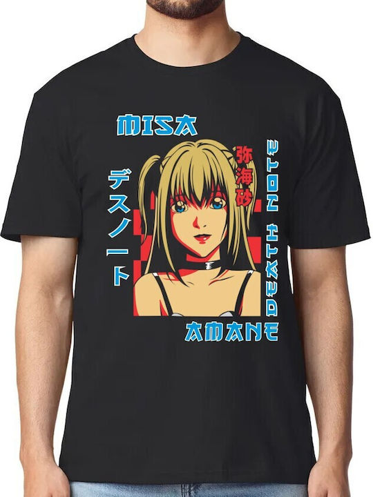 Тениска Misa Amane Death Note Стилзиран Портрет Черен