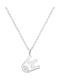 Chrilia Necklace with Tiara Design in White Gold 9K with Zircon