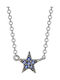 Kiriakos Gofas Halskette mit Stern-Design aus Weißgold 9K Blau