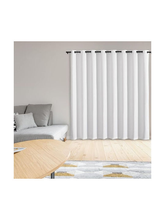 Jemidi24 Κουρτίνα Συσκότισης με Τρουκς White 300x245εκ.