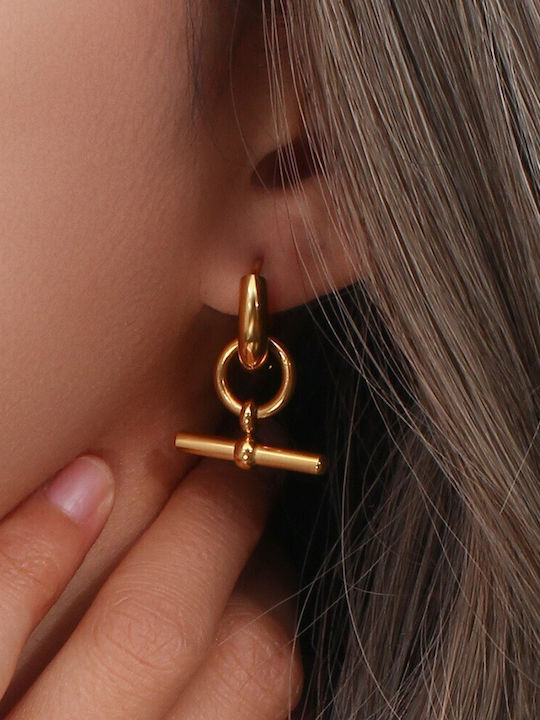 Eluna Single Gold Plated Steel Hoop Earring