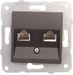 Panasonic Novella Компютърна Контактна Кутия 2xRJ45 Cat 5e Черна 92105534m Panasonic Novella Компютърна Контактна Кутия 2xRJ45 Cat 5e Черна 92105534m