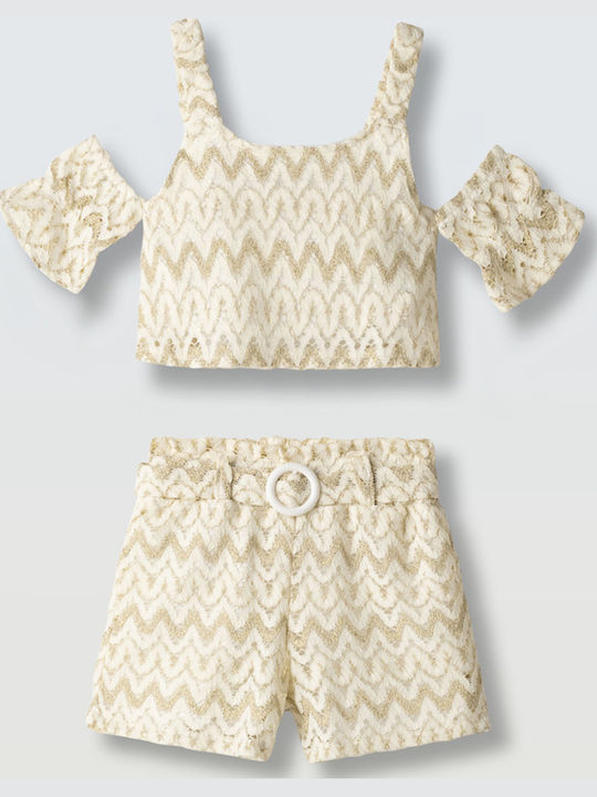 Evita Kids Set With Shorts Beige-Gold 2 Pieces