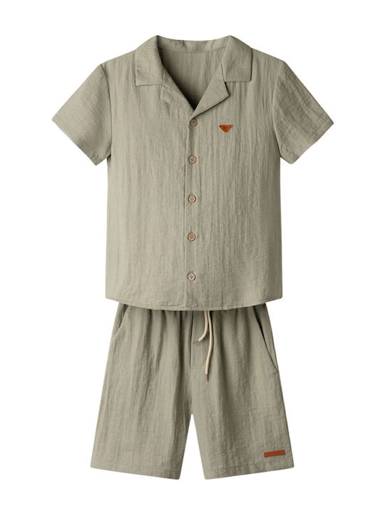 Hashtag Kids Set With Shorts Olive 2 Pieces