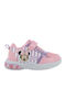 Minnie Mouse Παιδικά Sneakers με Σκρατς & Φωτάκια Ροζ