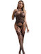 Black Lace Halter Bodystocking O S