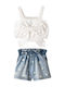Kids Set with Shorts Summer 2pcs White