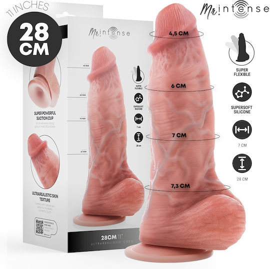 Intense Ρεαλιστικό Dildo με Όρχεις και Βεντούζα Flesh