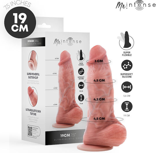 Intense Ρεαλιστικό Dildo με Όρχεις και Βεντούζα Flesh