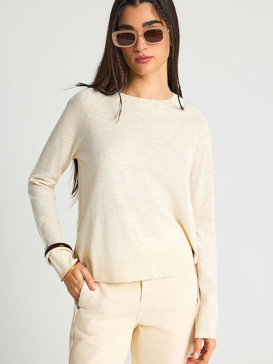 Funky Buddha Women's Cotton Sweater Beige