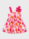 Girls Dress Sleeveless Floral Red