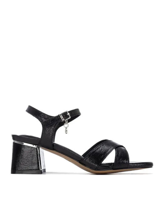 Xti Black Metallic Women's Sandals Metallic Det...