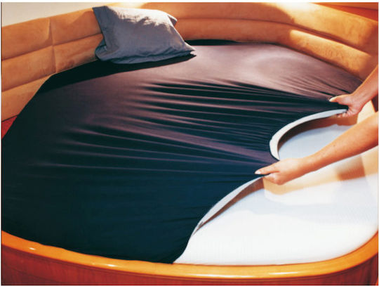 Elastic Cotton Sheet Blue 190x200x200cm Marine Business