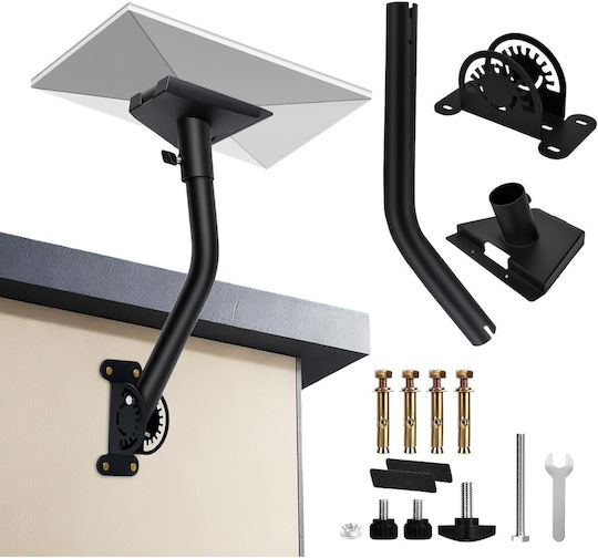 Suport Reglabil Antenă Starlink Gen 3 Adaptor Țeavă Rotire 360° Kit Montare Perete Acoperiș Metalic Negru