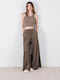 Damen Baumwoll-Set Pantaloons mit Gummiband Grau