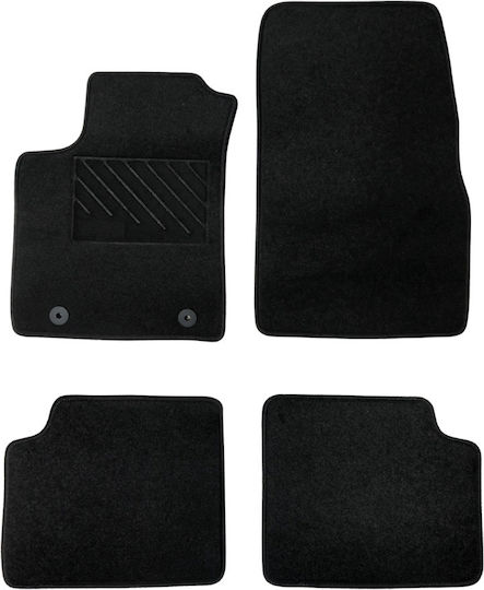 Car Mats Carpet Economy Quality Black Compatible Ford Ka 2nd Gen Model 2009-2016 4 Pieces