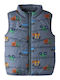 Kids Casual Sleeveless Jacket with Lining Construction Vehicles