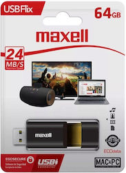 64GB USB Флашка Maxell Flix USB 3.0 Черна