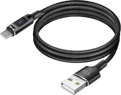 Avizar Usb-a Zu Micro-usb Kabel LED Stabile Ladung 2.4a Geflochtenes Nylon 1,5m Schwarzes