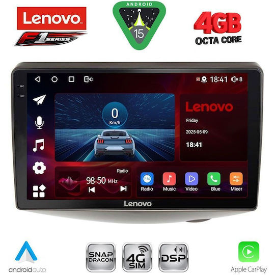 Lenovo Car Audio System for Toyota Yaris 1999-2006 (Bluetooth/USB/WiFi/GPS/Apple CarPlay/Android Auto) with 9" Touch Screen