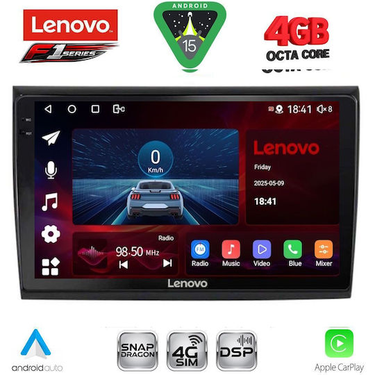 Lenovo Ηχοσύστημα Αυτοκινήτου για Fiat Bravo 2007-2019 (Bluetooth/USB/WiFi/GPS/Apple-Carplay/Android-Auto) με Οθόνη Αφής 9"
