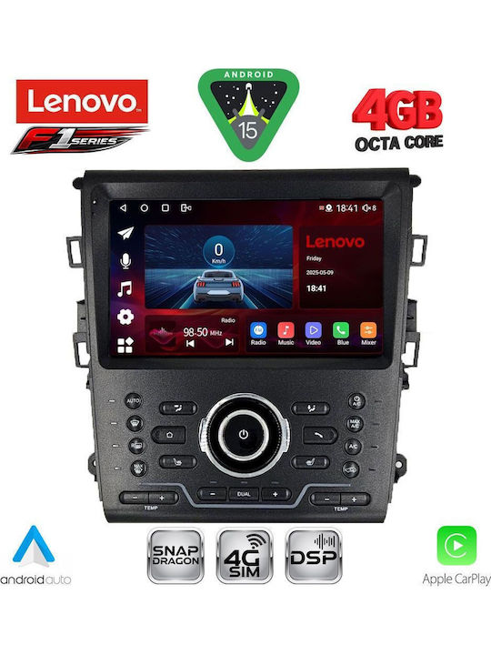 Lenovo Car Audio System for Ford Mondeo 2014-2023 with Clima Bluetooth USB WiFi GPS Apple CarPlay Android Auto with 9" Touch Screen