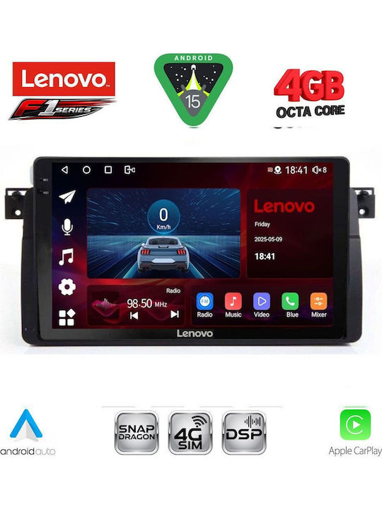 Lenovo Car Audio System for BMW E46 1998-2005 Bluetooth USB WiFi GPS Apple CarPlay Android Auto with 9" Touch Screen