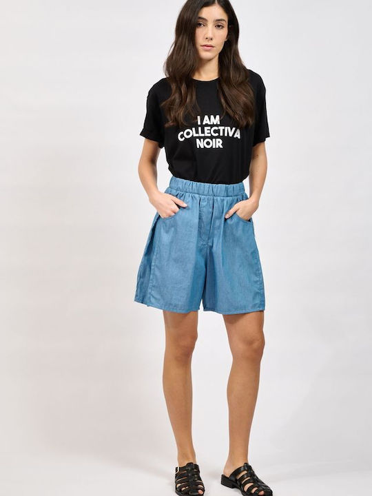Collectiva Noir Γυναικεία Αθλητική Βερμούδα Light Blue