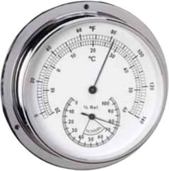 Θερμόμετρο Υγρόμετρο Inox 115mm Θερμόμετρο Υγρόμετρο Inox 115mm