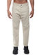 Dan Men's Cropped Elastic Jeans Pants with Relaxed Baggy Fit Ecru