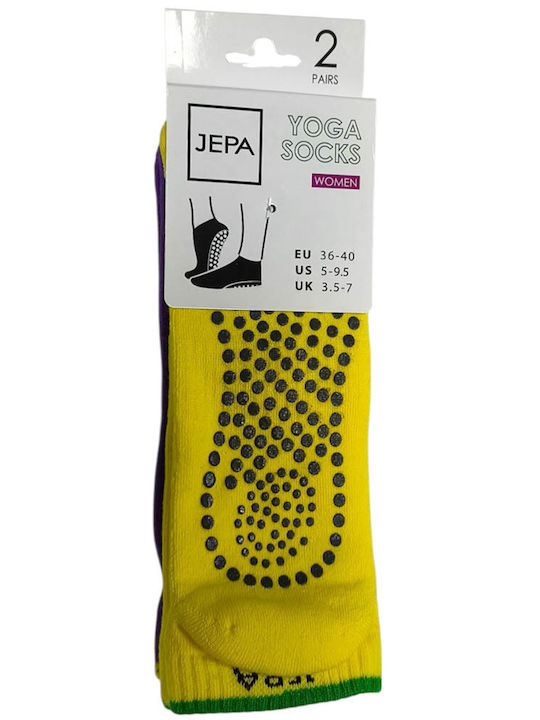 Jepa Спортни Чорапи За Йога И Пилатес Лилави 2 Чифта