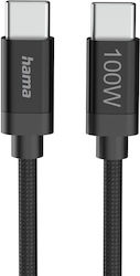 Hama USB Typ-C Kabel Länge 3 M 100W Schwarz 201749 Hama USB Typ-C Kabel Länge 3 M 100W Schwarz 201749