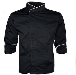 ForShoes Chef Jacket Male Black with Long Sleeve