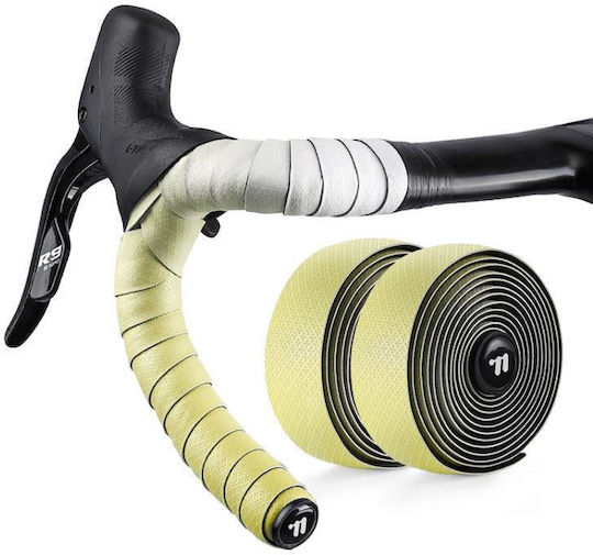 West Biking 1 Pair Bicycle Handlebar Tape Road Ultra Light PU Slope Cycling Bar Non Slip Grip Does Not Slip On Sweat Yellow Slope