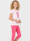 Kids Set with Leggings Summer 2 Pieces Pink-Fuchsia