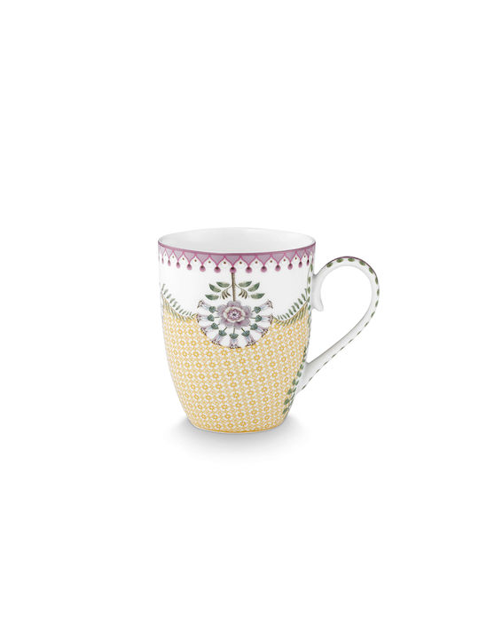 PiP Studio Lily Lotus Tiles Ceramic Yellow Mug 365ml