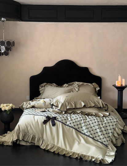 Σετ Παπλωματοθήκη Υπέρδιπλη 220x240cm 2 Μαξιλαροθήκες & 1 Σεντόνι Ελιά